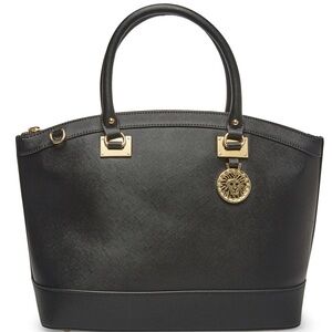 Anne Klein Black and Gold Tote with Dome Silhouette